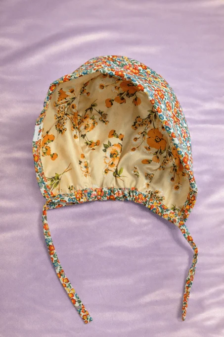 Calot Premium Médical "flora rose" – Doublure Satin Protectrice