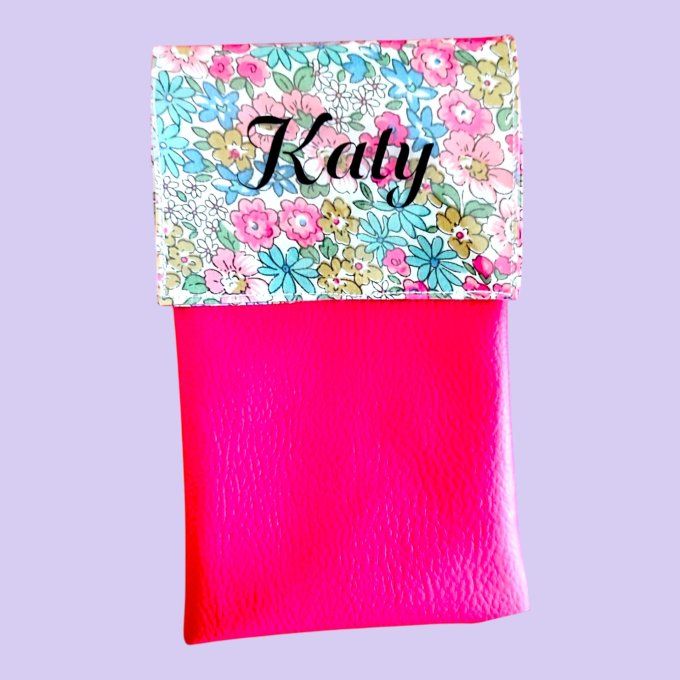 Pochette aimantée personnalisable petites fleurs multicolores