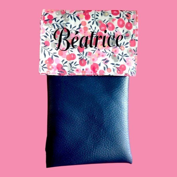 Pochette aimantée personnalisable petite fleurs rose